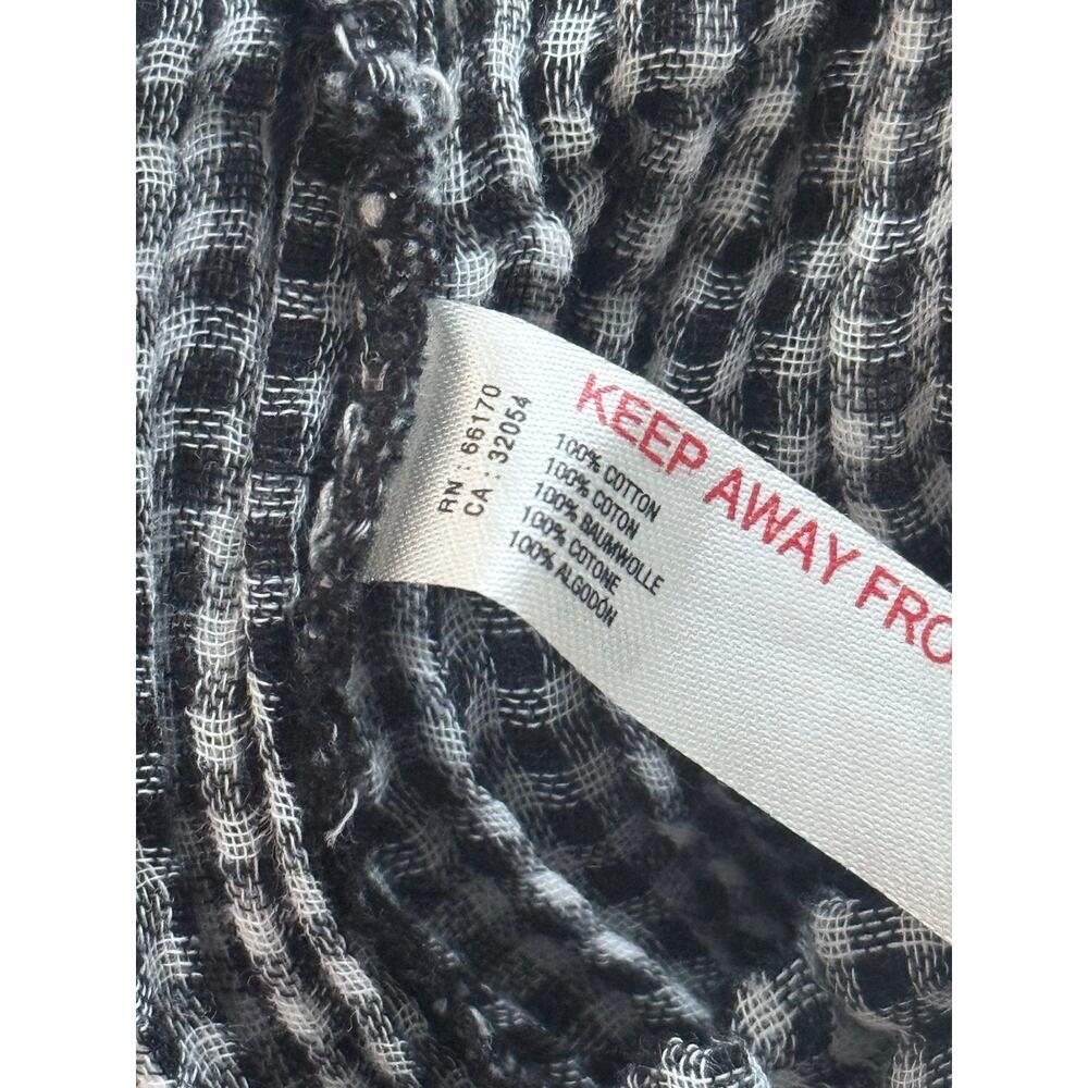 BY ANTHROPOLOGIE 100% cotton black white smocked pull on gingham casual pants - Picture 6 of 6